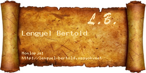 Lengyel Bertold névjegykártya