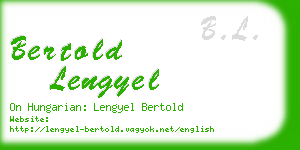 bertold lengyel business card